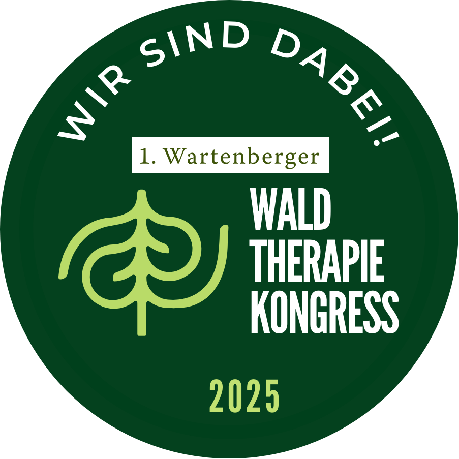 Button Waldtherapie kongre ss - rund dunkelgru╠ên